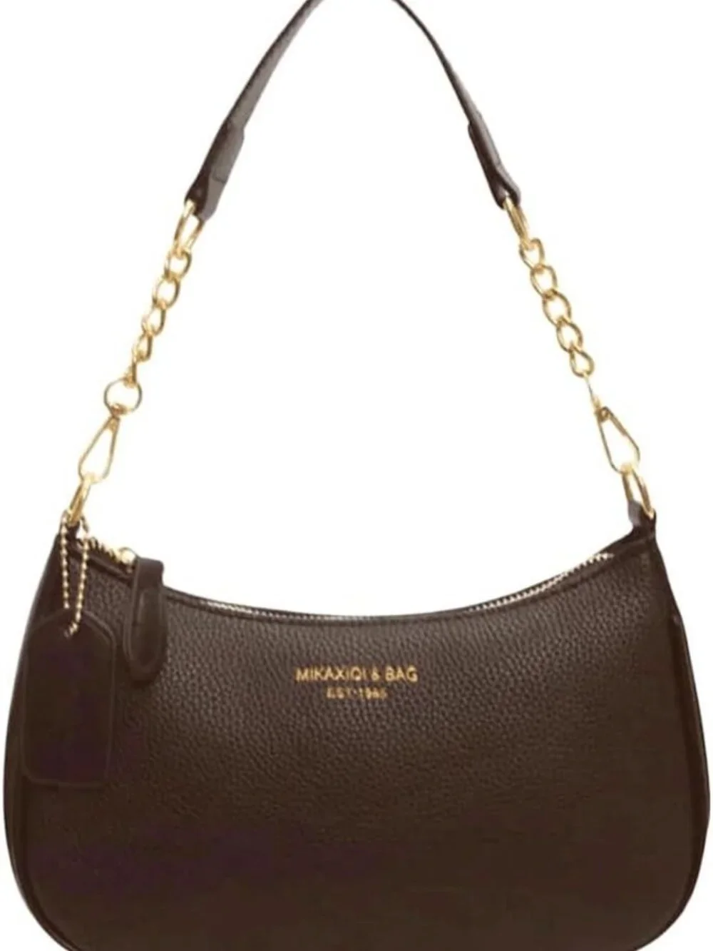 Chic Women's PU Leather Hobo Shoulder Bag with Gold Chain Accent - Stylish